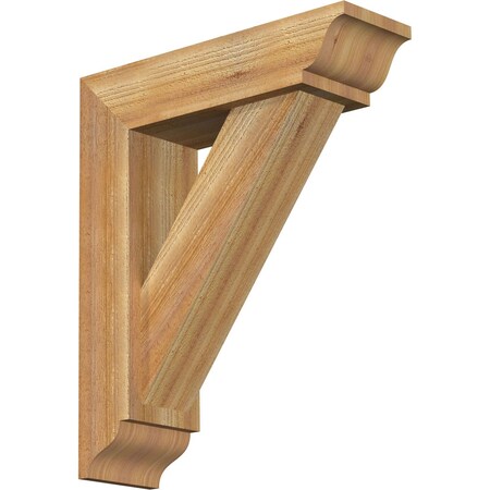 Ekena Millwork Traditional Traditional Rough Sawn Bracket w/ Offset Brace, Western Red Cedar, 6"W x 20"D x 24"H BKT0604X20X24TRA01RWR